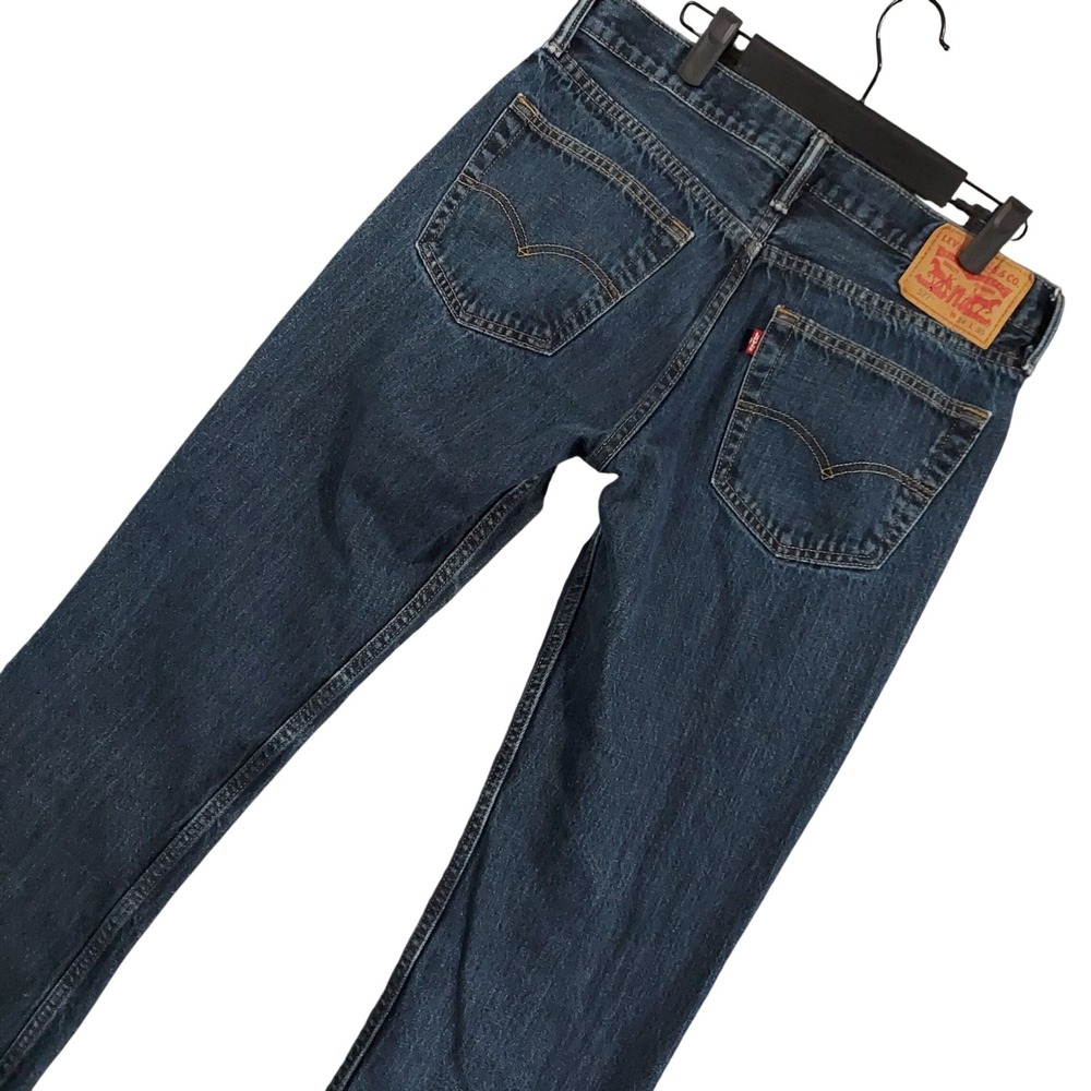 Levi's 527 Slim Bootcut Jeans Mens 34x30 (Fits 34x29) Blue Dark Wash Denim 12875